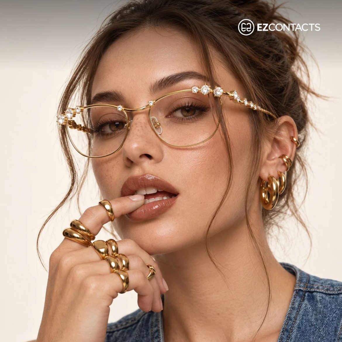 Woman in Diamond Glasses