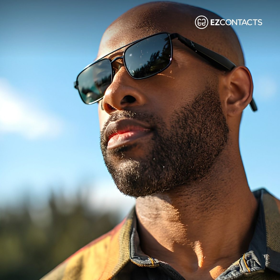 Man Wearing Eddie Bauer Sunglasses
