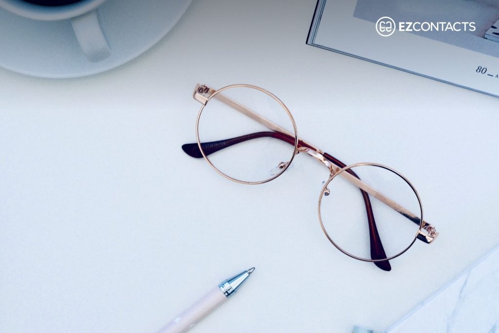 Round Glasses on Desk