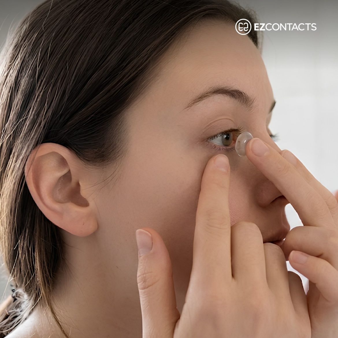 Woman Putting in a Contact Lens