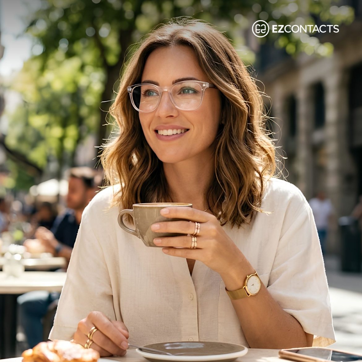 Woman Wearing Clear Glasses