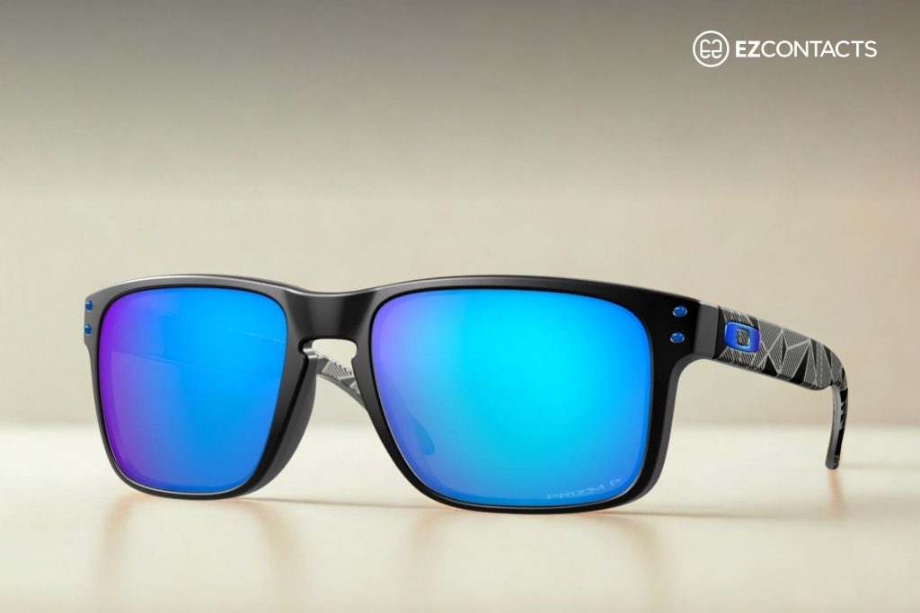 Oakley Holbrook in Matte Black With Prizm Sapphire Polarized Lenses