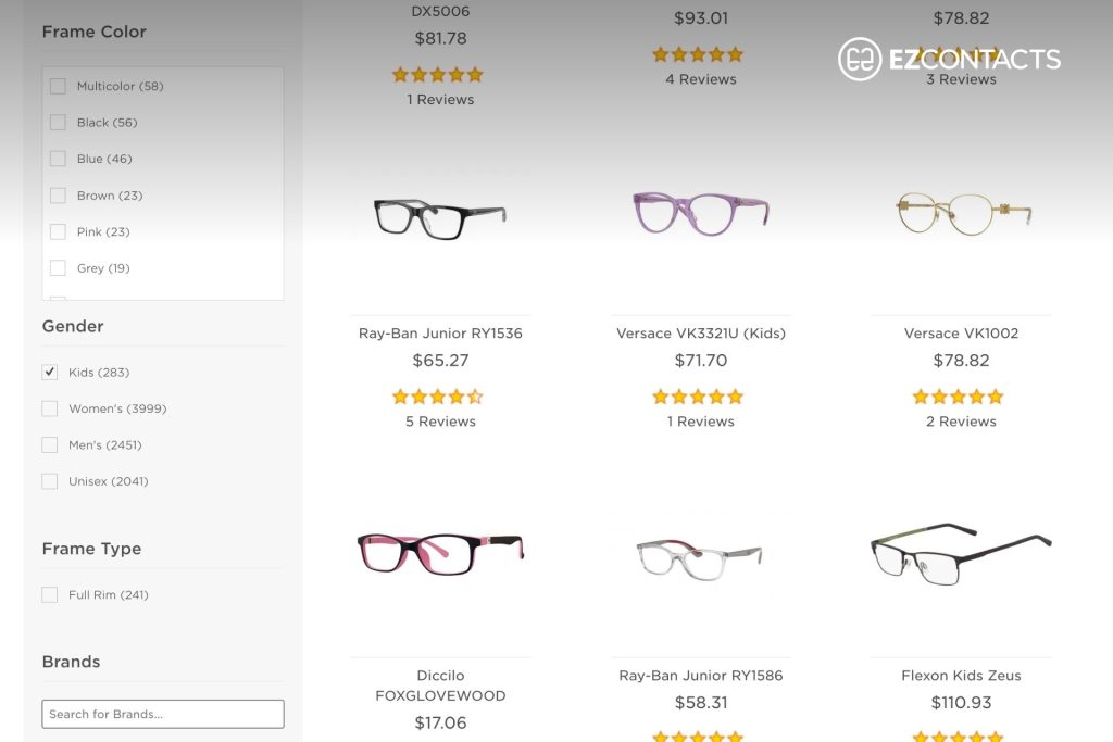 EZContacts Eyeglasses Filters