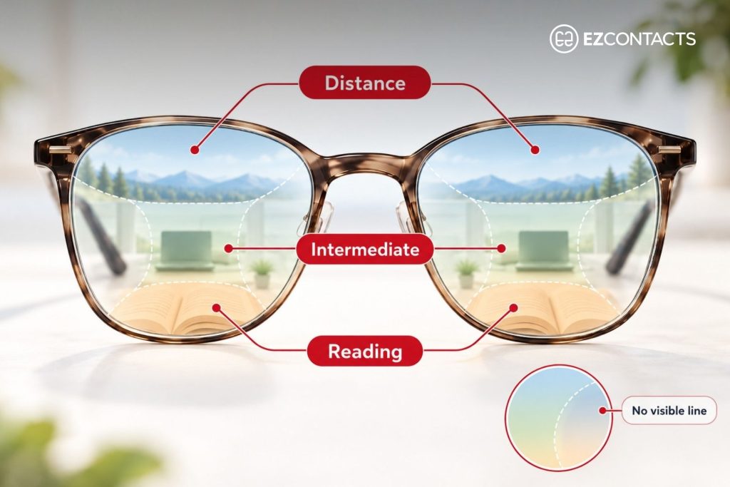 Progressive Glasses Zones