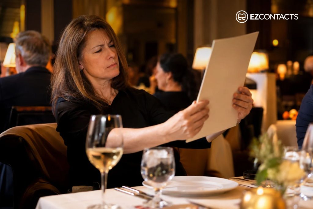 Woman Reading a Menu